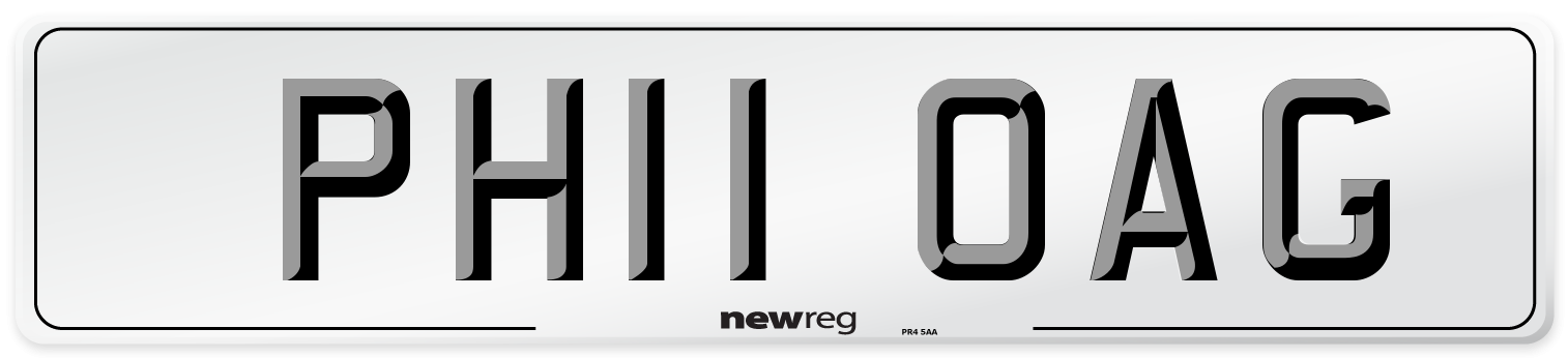 PH11 OAG Number Plate from New Reg